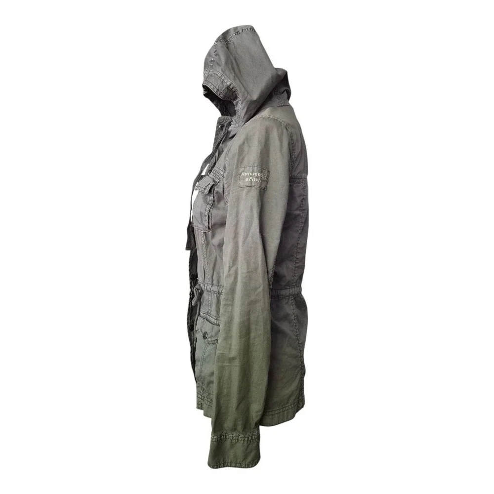 Abercrombie & Fitch Women's Utility Jacket‎ XS Gray Hooded Cargo Bella Swan